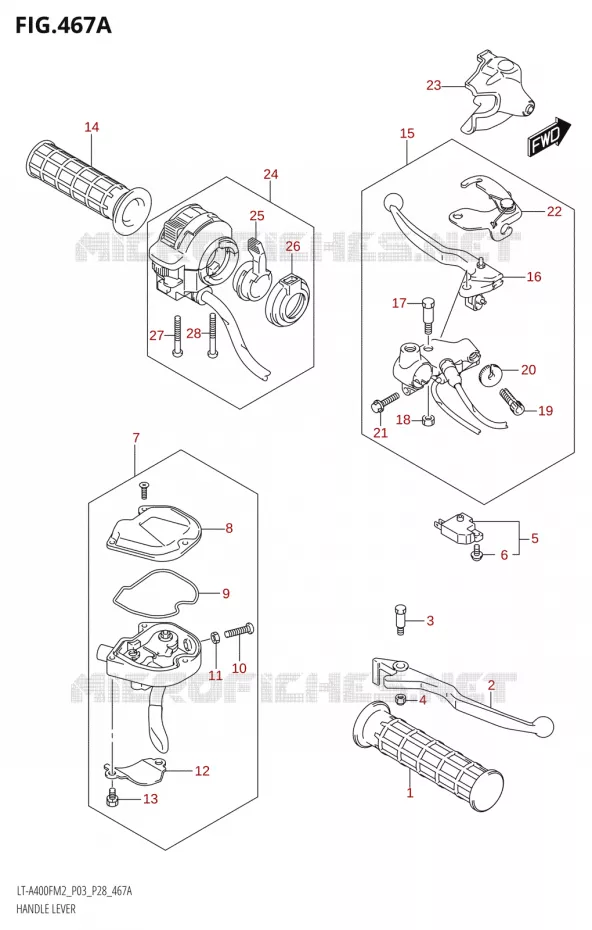 HEFBOMEN - HANDGRIPS Suzuki QUAD 400 KINGQUAD 2022  LT-A400F M2 (P03/P28)