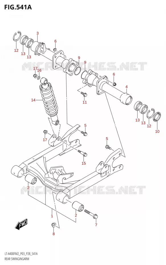 SWINGARM Suzuki QUAD 400 KINGQUAD 2022  LT-A400F M2 (P03/P28)