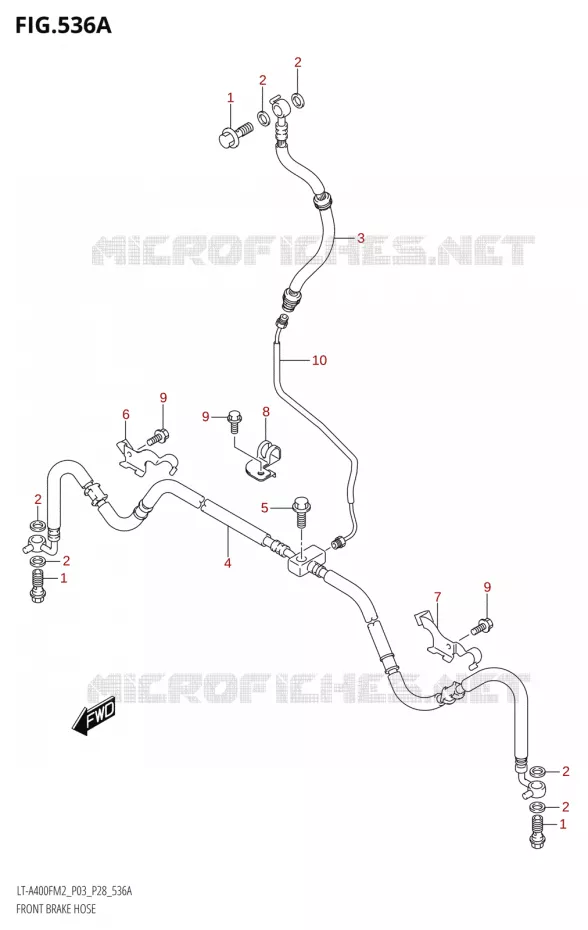 FRONT REMSLANG Suzuki QUAD 400 KINGQUAD 2022  LT-A400FZ M2 (P03/P28)