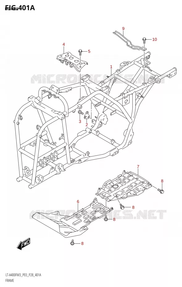 FRAME Suzuki QUAD 400 KINGQUAD 2023  LT-A400F M3 (P03)