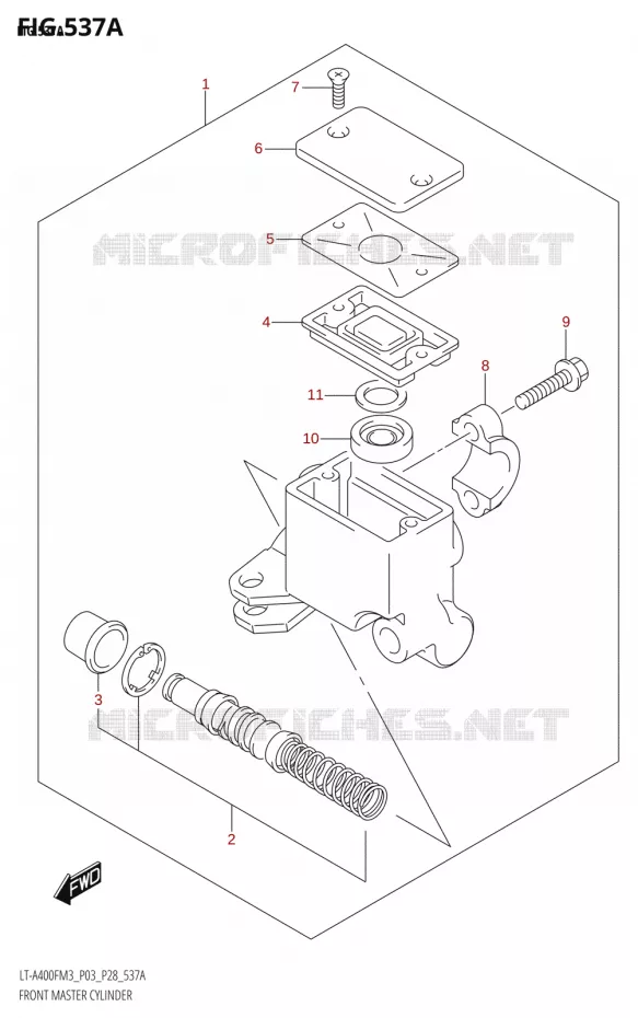 FRONT HOOFDREMCILINDER Suzuki QUAD 400 KINGQUAD 2023  LT-A400F M3 (P03)