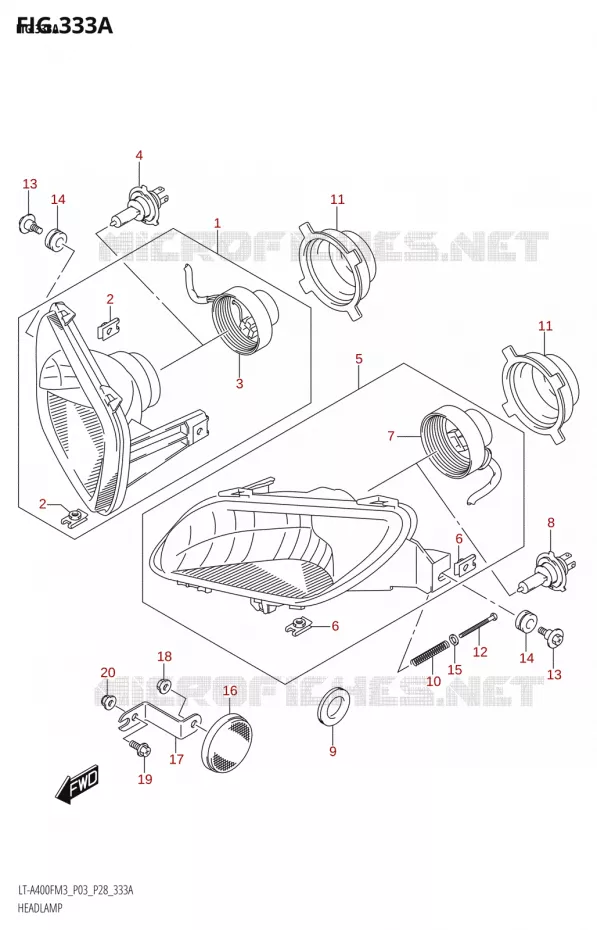 KOPLAMP Suzuki QUAD 400 KINGQUAD 2023  LT-A400F M3 (P03)