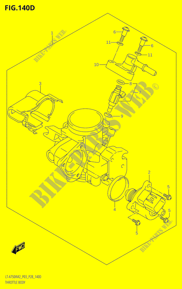 GASKLEPHUIS (LT A750XP:M2:P03) voor Suzuki KINGQUAD 750 2022