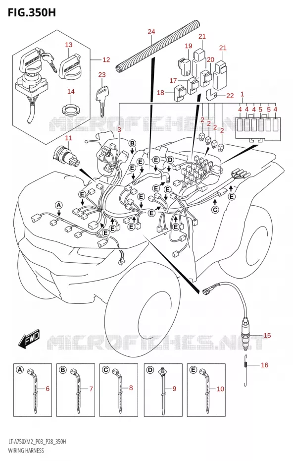 BEDRADING (LT-A750XPZ:M2:P28) Suzuki QUAD 750 KINGQUAD 2022  LT-A750XP M2 (P03 / P28 /P33)