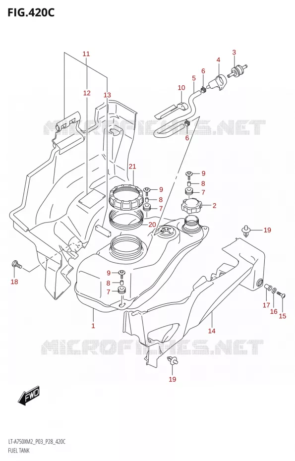 BENZINETANK (LT-A750X:M2:P33) Suzuki QUAD 750 KINGQUAD 2022  LT-A750XP M2 (P03 / P28 /P33)