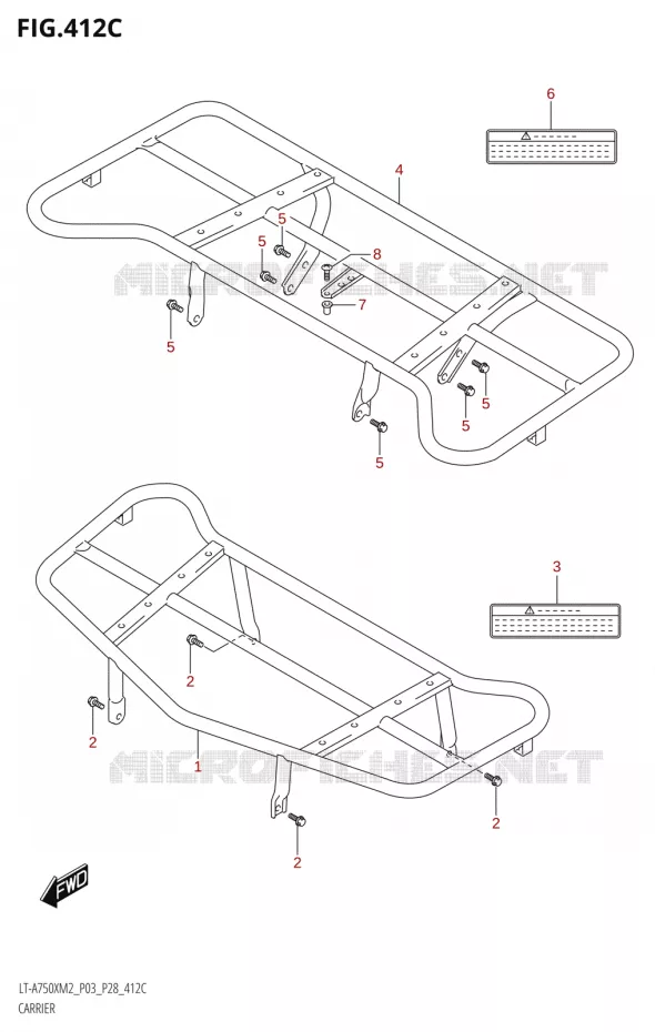 CARRIER (LT-A750X:M2:P33) Suzuki QUAD 750 KINGQUAD 2022  LT-A750XP M2 (P03 / P28 /P33)