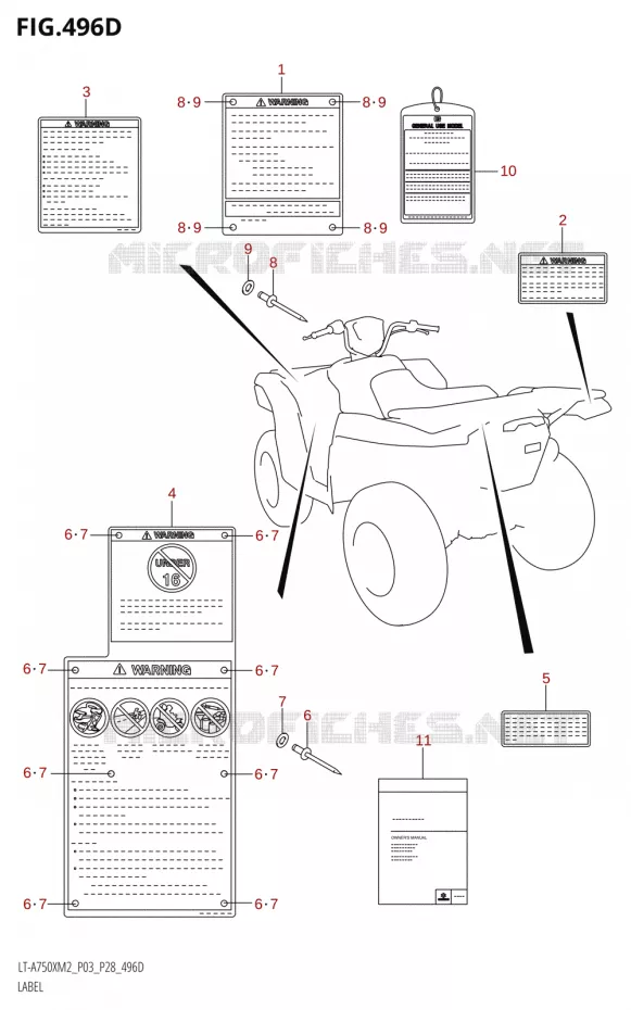 ETIKET (LT-A750XP:M2:P03) Suzuki QUAD 750 KINGQUAD 2022  LT-A750XP M2 (P03 / P28 /P33)