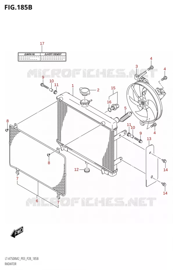 RADIATOR (LT-A750X:M2:P28) Suzuki QUAD 750 KINGQUAD 2022  LT-A750XP M2 (P03 / P28 /P33)