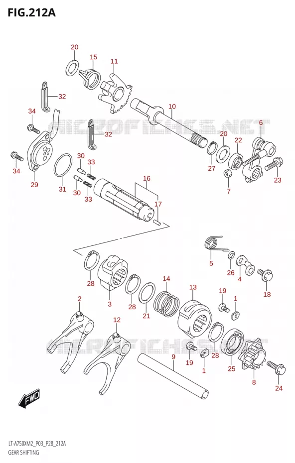 SCHAKELEN ASSY Suzuki QUAD 750 KINGQUAD 2022  LT-A750XP M2 (P03 / P28 /P33)