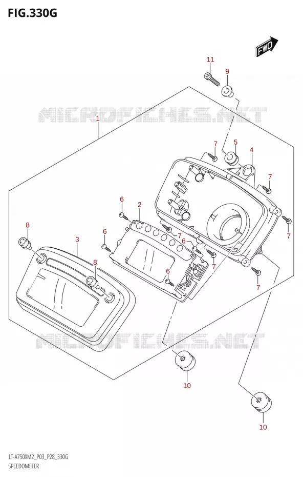 SNELHEIDSMETER (LT-A750XPZ:M2:P03) Suzuki QUAD 750 KINGQUAD 2022  LT-A750XP M2 (P03 / P28 /P33)