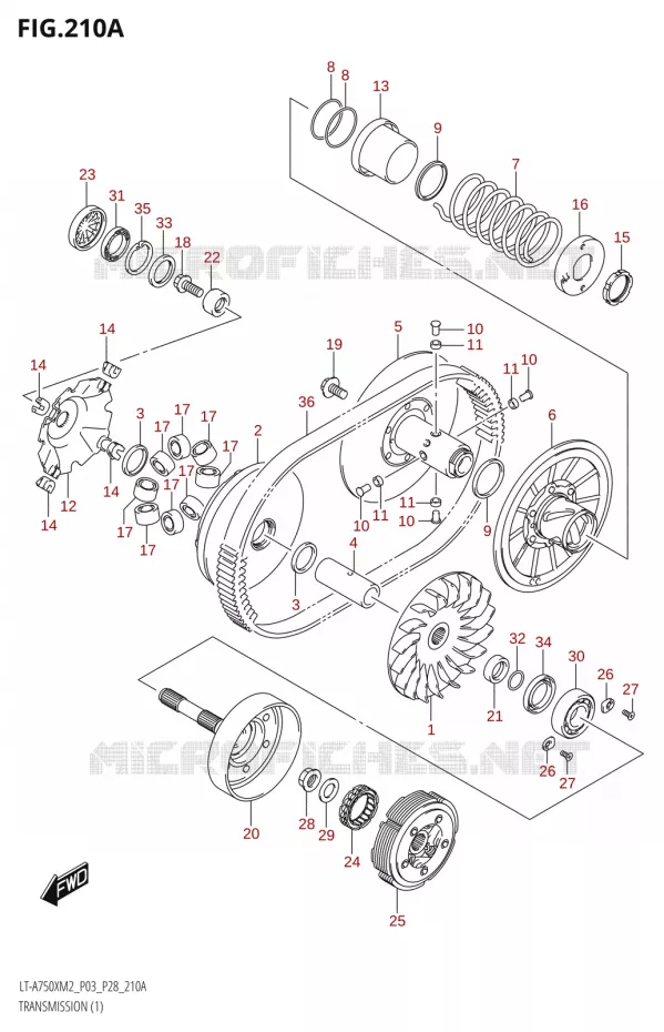 TRANSMISSION (1) Suzuki QUAD 750 KINGQUAD 2022  LT-A750XP M2 (P03 / P28 /P33)