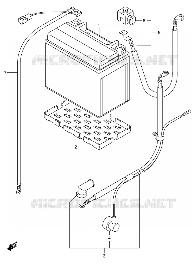 ACCU (SV1000/U1/U2) Suzuki MOTO 1000 SV 2003  SV1000SK3(E2)