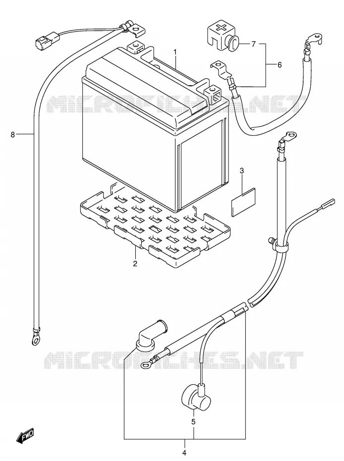 ACCU (SV1000S/S1/S2) Suzuki MOTO 1000 SV 2004  SV1000S2K4(E2)