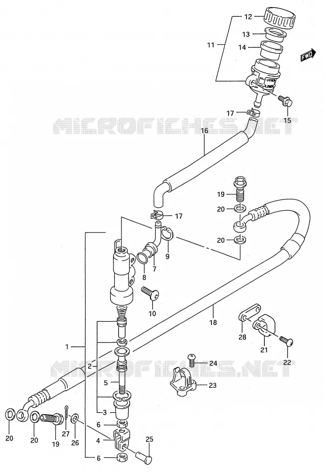 ACHTER HOOFDREMCILINDER (MODELE L) Suzuki MOTO 250 RMX 1993  RMX250P(E28)