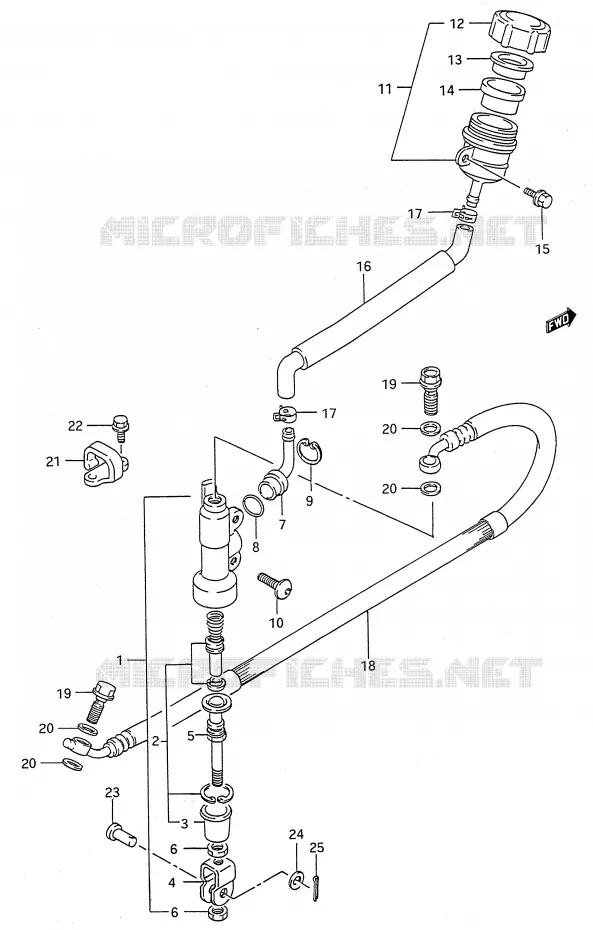 ACHTER HOOFDREMCILINDER (MODELE L) Suzuki MOTO 80 RM 1986  RM80G(E28)