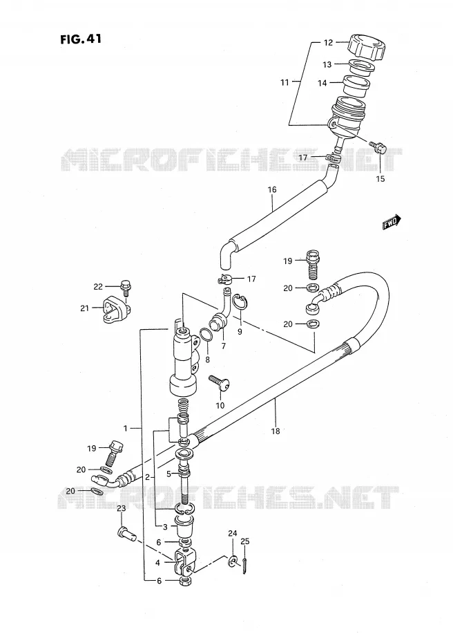 ACHTER HOOFDREMCILINDER (MODELE L) Suzuki MOTO 80 RM 1991  RM80XM(E2)