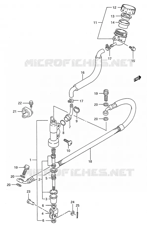 ACHTER HOOFDREMCILINDER (MODELE M/N/P/R/S) Suzuki MOTO 80 RM 1988  RM80J(E28)
