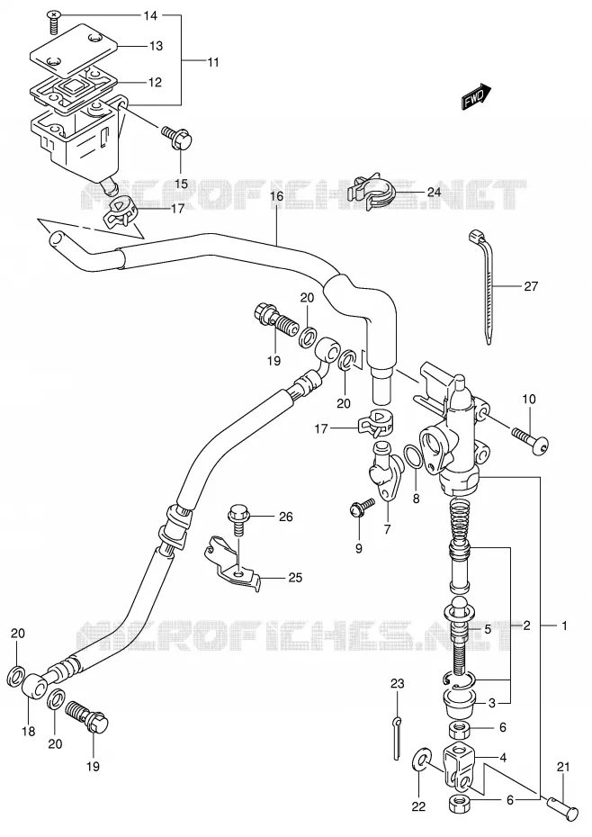 ACHTER HOOFDREMCILINDER Suzuki MOTO 650 SV 2002  SV650K2(E2)