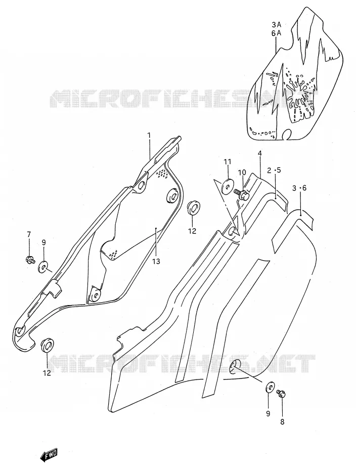 ACHTER KUIP  (MODELE K/L/M) Suzuki MOTO 250 RMX 1993  RMX250P(E28)