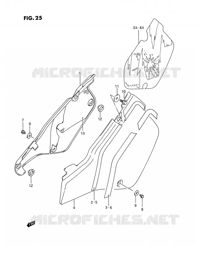 ACHTER KUIP  (MODELE K/L/M) Suzuki MOTO 250 RMX 1996  RMX250T(E3)