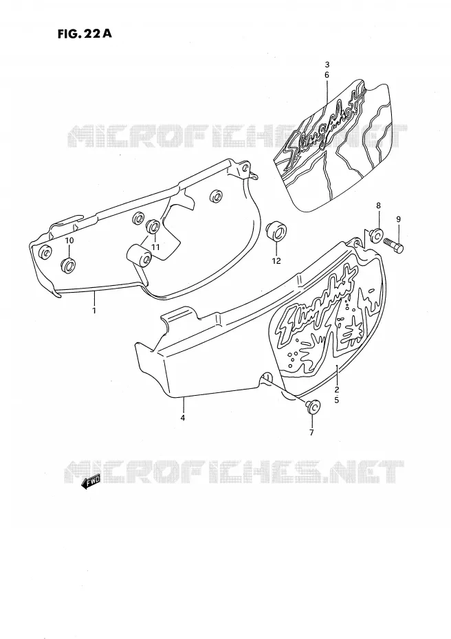 ACHTER KUIP  (MODELE M/N) Suzuki MOTO 80 RM 1988  RM80XJ(E2)