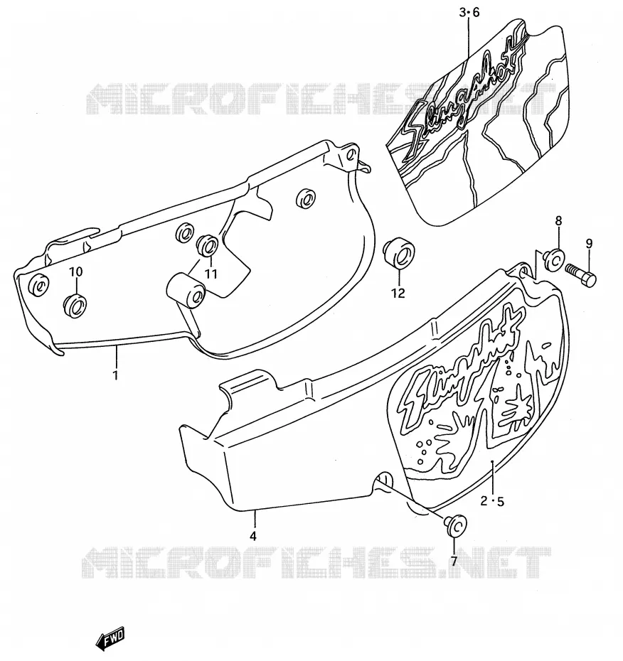 ACHTER KUIP  (MODELE M/N) Suzuki MOTO 80 RM 1992  RM80N(E28)