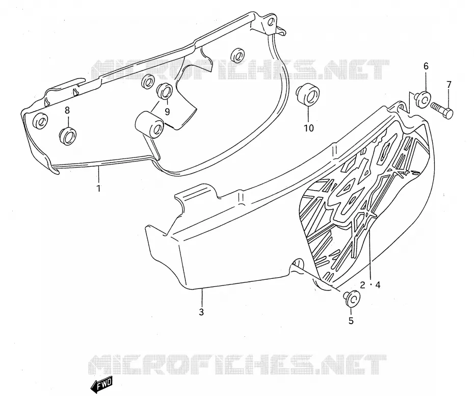 ACHTER KUIP  (MODELE P/R/S) Suzuki MOTO 80 RM 1989  RM80K(E28)