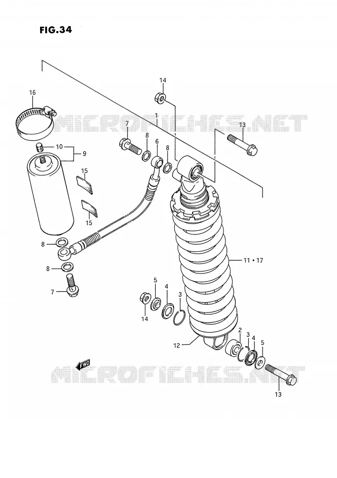 ACHTER SCHOKDEMPER (MODELE G) Suzuki MOTO 80 RM 1989  RM80K(E3)