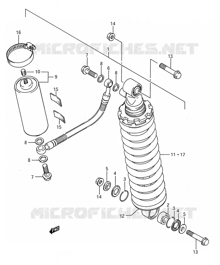 ACHTER SCHOKDEMPER (MODELE G) Suzuki MOTO 80 RM 1992  RM80N(E28)