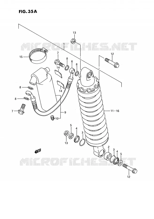 ACHTER SCHOKDEMPER (MODELE K) Suzuki MOTO 80 RM 1989  RM80K(E3)