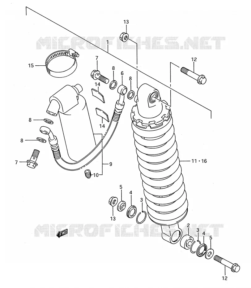 ACHTER SCHOKDEMPER (MODELE K) Suzuki MOTO 80 RM 1992  RM80N(E28)