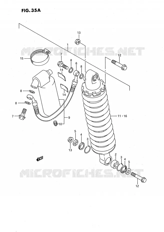 ACHTER SCHOKDEMPER (MODELE K) Suzuki MOTO 80 RM 1993  RM80XP(E2)
