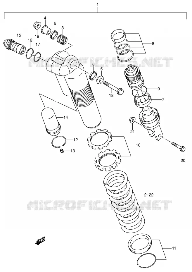 ACHTER SCHOKDEMPER (MODELE K4) Suzuki MOTO 125 RM 2003  RM125K3
