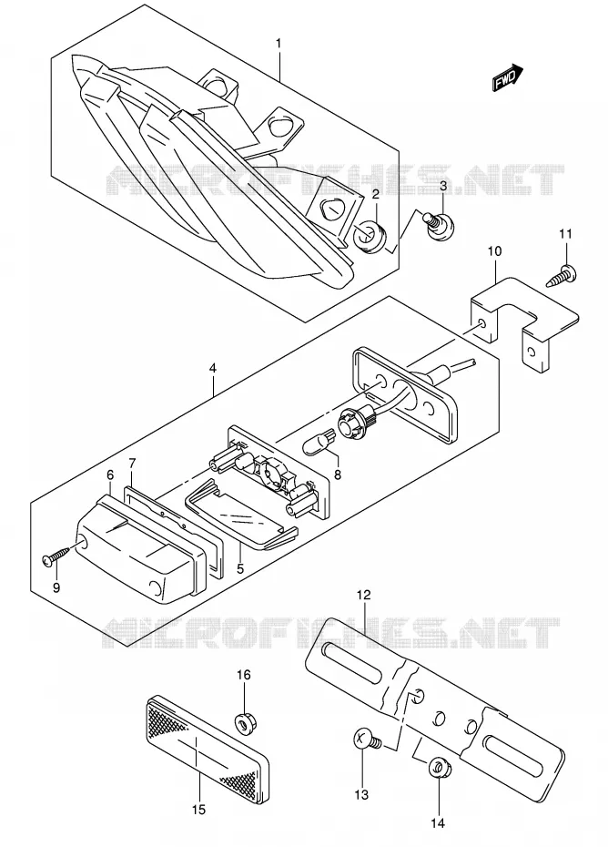 ACHTERLICHT (SV1000SK5/S1K5/S2K5) Suzuki MOTO 1000 SV-S 2004  SV1000S1K4(E2)