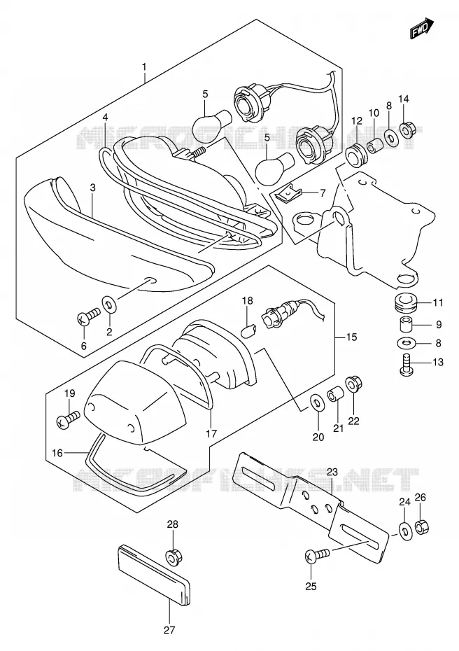 ACHTERLICHT Suzuki MOTO 1000 TL-R 1999  TL1000RX(E2)