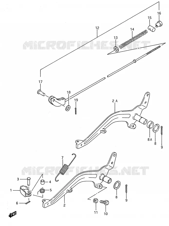 ACHTERREM (MODELE G/H/J/K) Suzuki MOTO 80 RM 1988  RM80J(E28)