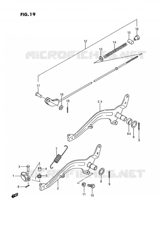 ACHTERREM (MODELE G/H/J/K) Suzuki MOTO 80 RM 1989  RM80K(E3)