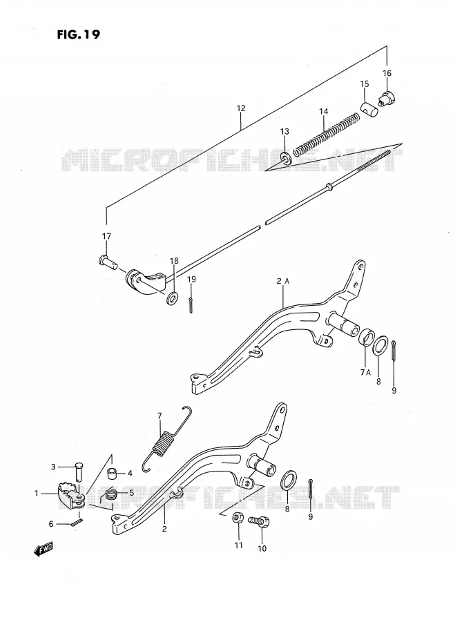 ACHTERREM (MODELE G/H/J/K) Suzuki MOTO 80 RM 1989  RM80XK(E2)