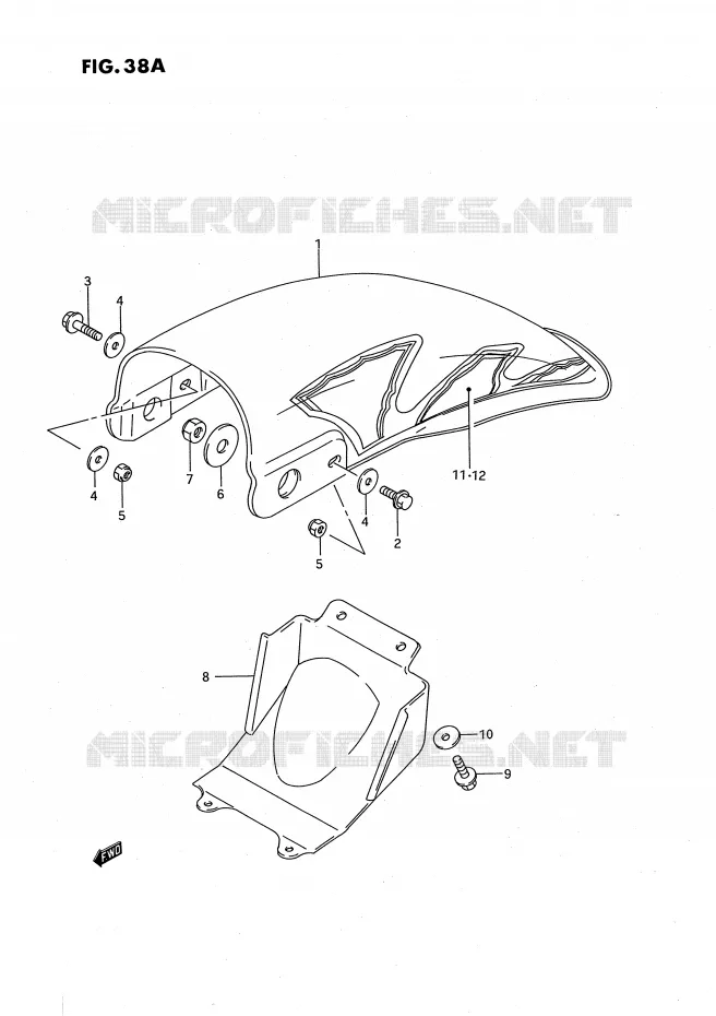 ACHTERSPATBORD (MODELE N/P/R/S) Suzuki MOTO 80 RM 1991  RM80XM(E2)
