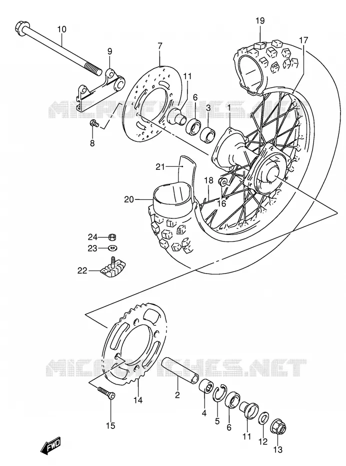 ACHTERWIEL (RM85K4) Suzuki MOTO 85 RM 2004  RM85LK4(P3/P28)