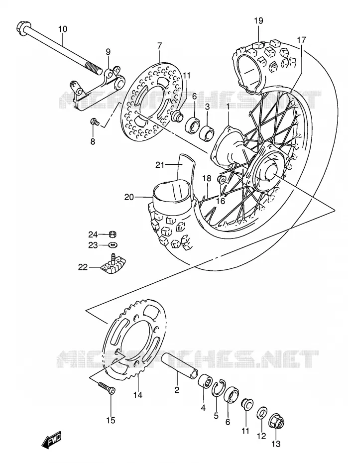 ACHTERWIEL (RM85K5/K6) Suzuki MOTO 85 RM 2004  RM85LK4(P3/P28)