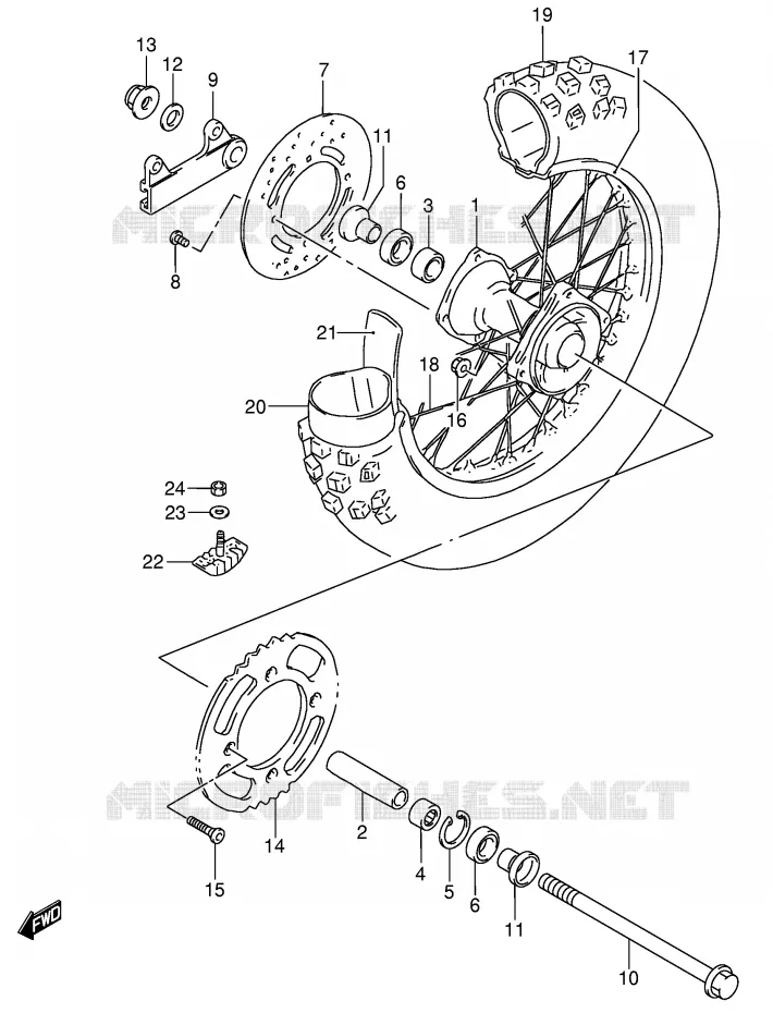 ACHTERWIEL (RM85LK4) Suzuki MOTO 85 RM 2005  RM85LK5(P3/P28)