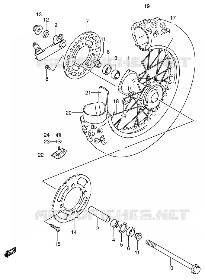 ACHTERWIEL (RM85LK5/LK6) Suzuki MOTO 85 RM 2003  RM85K3(P3/P28)