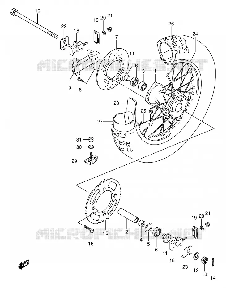 ACHTERWIEL Suzuki MOTO 80 RM 1997  RM80V(E24)