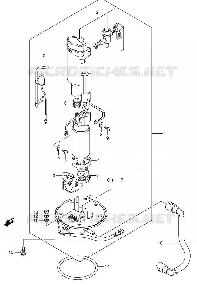 BENZINE POMP (MODELE K3/K4) Suzuki MOTO 650 SV 2005  SV650K5(E2)