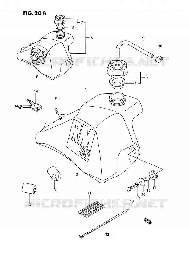 BENZINETANK (MODELE J/K) Suzuki MOTO 80 RM 1995  RM80S(E3)