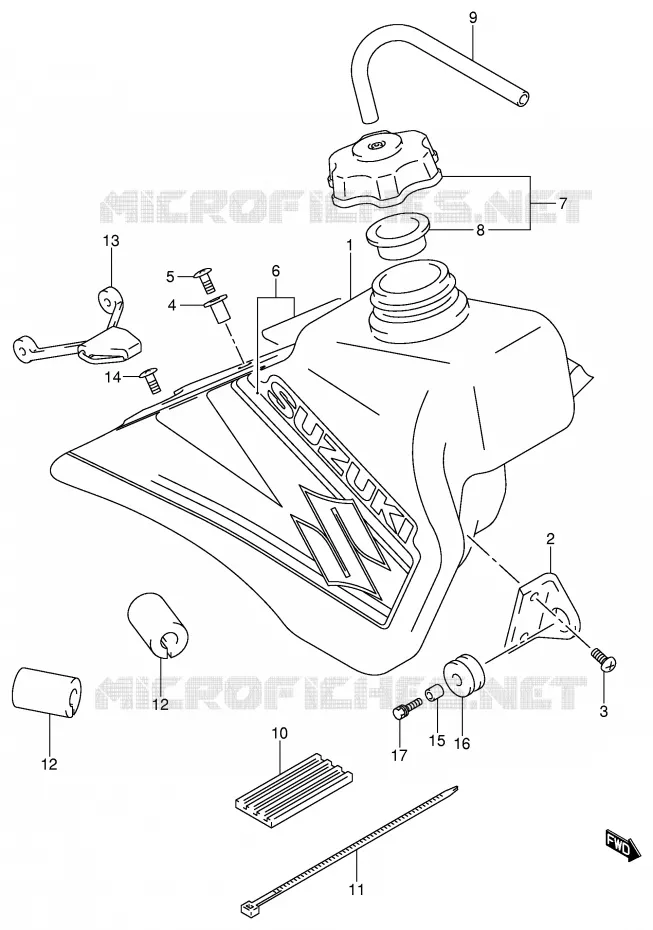 BENZINETANK (MODELE K2) Suzuki MOTO 85 RM 2006  RM85LK6(P3/P28)