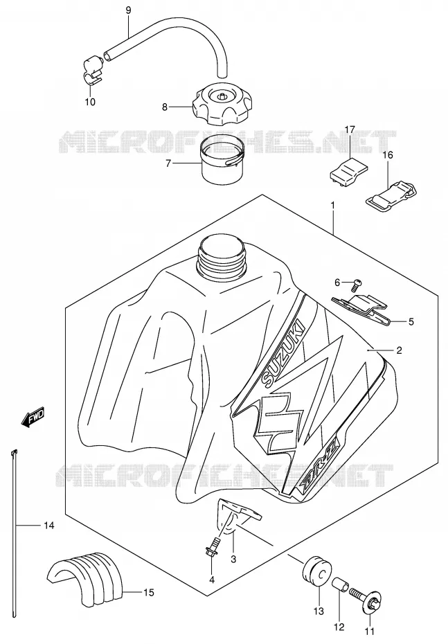 BENZINETANK (MODELE K4) Suzuki MOTO 250 DR-Z 2002  DR-Z250K2(E24)