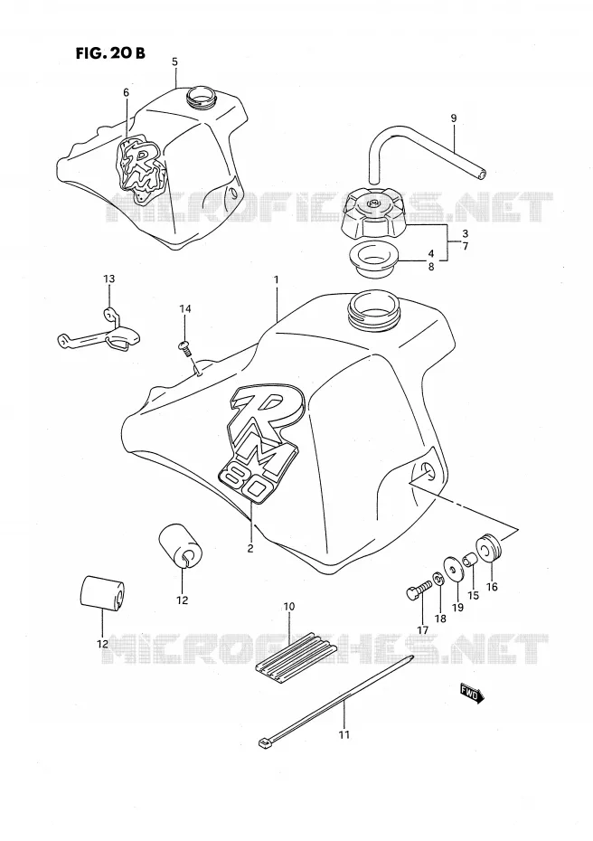 BENZINETANK (MODELE L/M) Suzuki MOTO 80 RM 1989  RM80XK(E2)