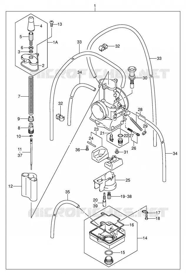 CARBURATOR (MODELE K4) Suzuki MOTO 125 RM 2005  RM125K5(E3/E28)
